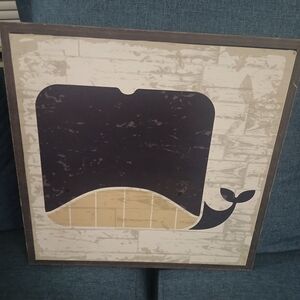 Nautical Whale Wall Art in Black and Tan